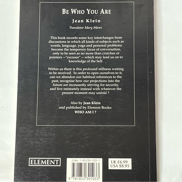 Be Who You Are by Jean Klein Paperback Book Soft Cover - Picture 4 of 4